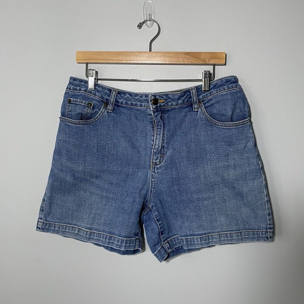 Falls Creek Vintage Denim Shorts Blue Cotton Blend Women's Size 14